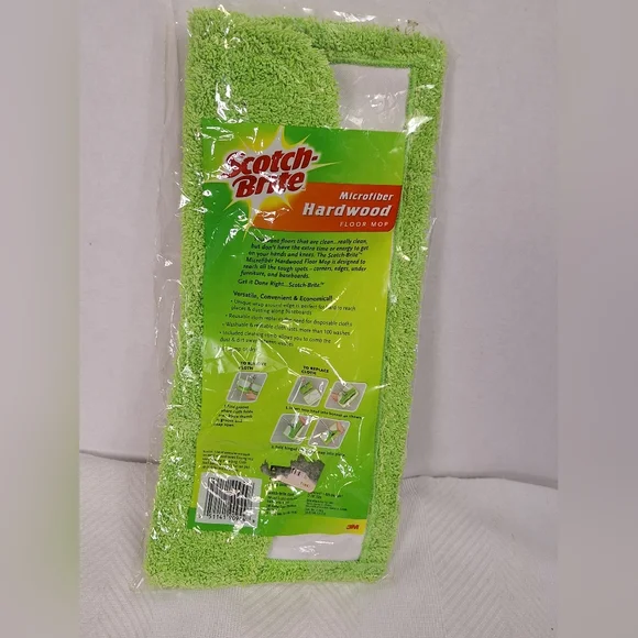 1pc Scotch Brite Microfiber Hardwood Floor Mop Cover Wrap Around Edge Lime Green - Picture 8 of 13